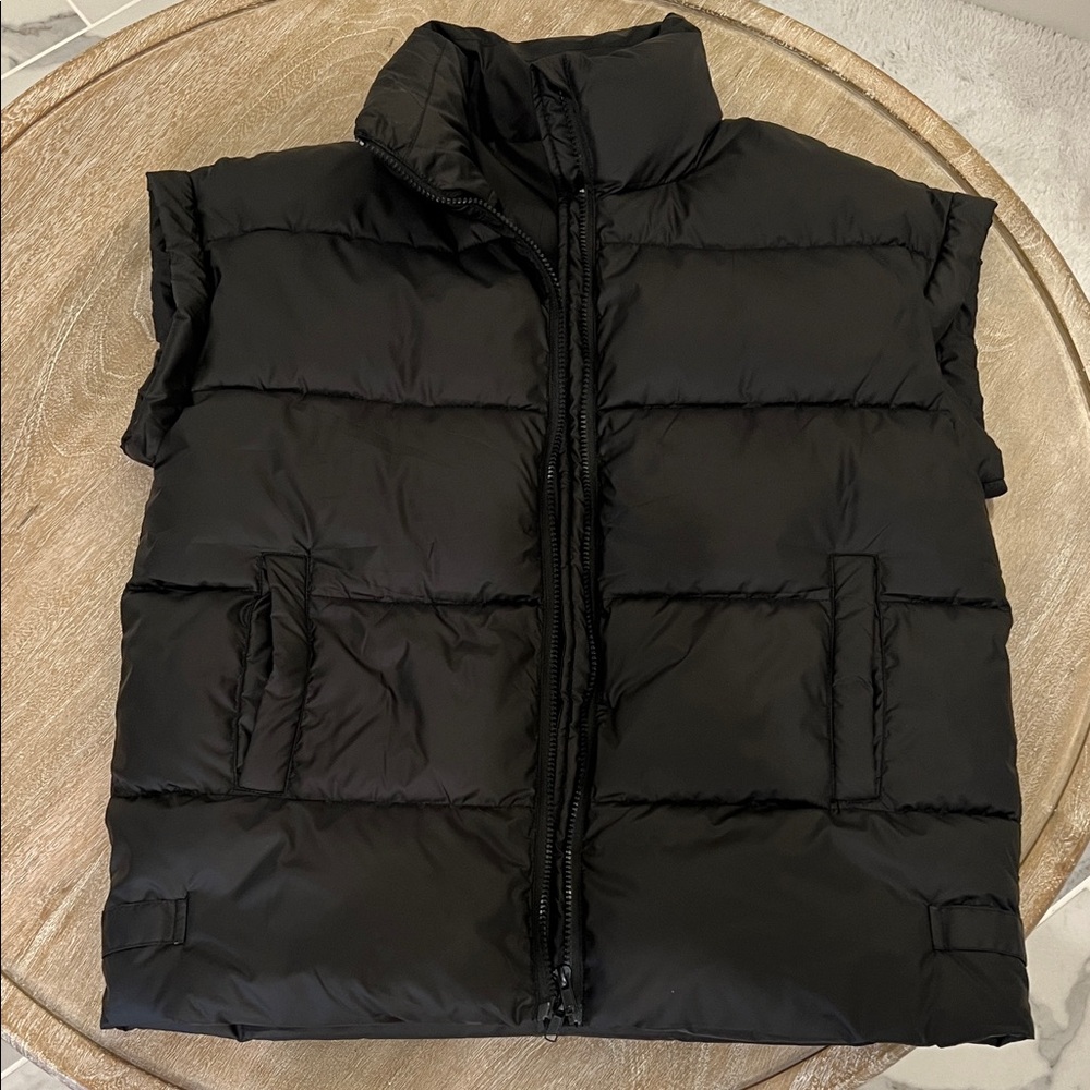 Woman’s Oversized Black Puffer Vest